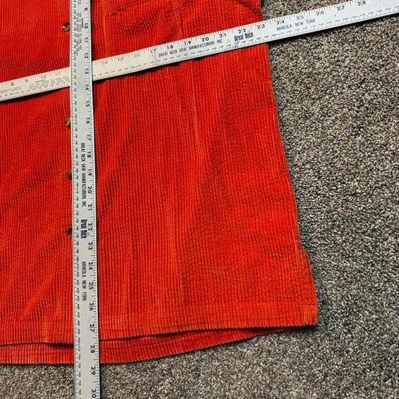 L.L. Bean orange cottage core corduroy button front shirt‎ size large - Picture 3 of 4